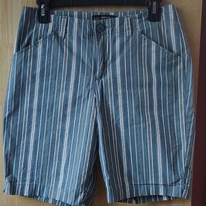 Lee Women's Blue and White Striped Shorts